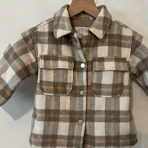 ZARA Plaid Fleece Flannel Jacket